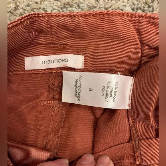 Maurice’s Rust pants with paper bag waist and belt - Picture 5 of 11
